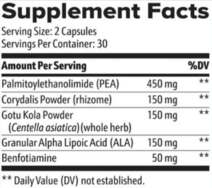 Nerve Armor Supplement Facts